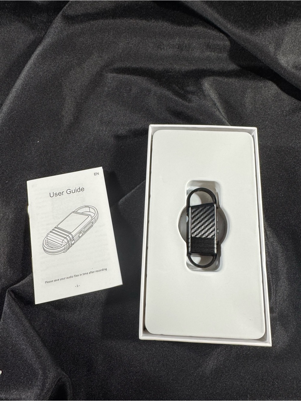 Portable Voice Recorder Keychain - Black